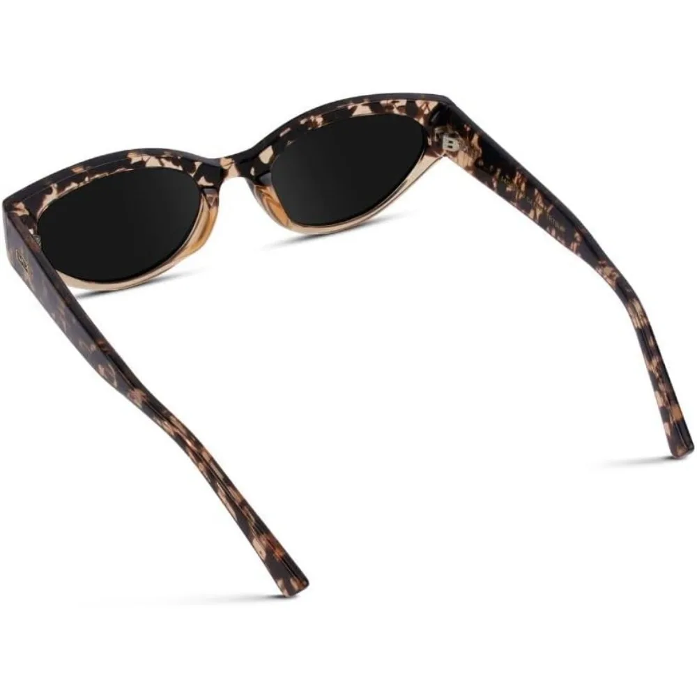 Vintage Slim Frame Gradient UV Protection Oval Cat Eye Sunglasses