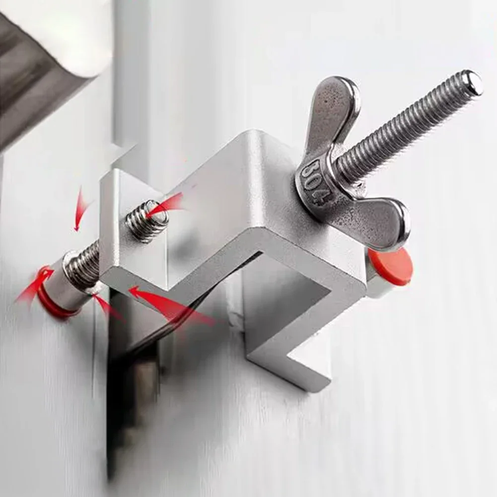 Portable Door Lock Dual Nut Door Lock Adjustment Thickened Body 4x2x0.74Inch Locks Hotel Household Hardware Accessories