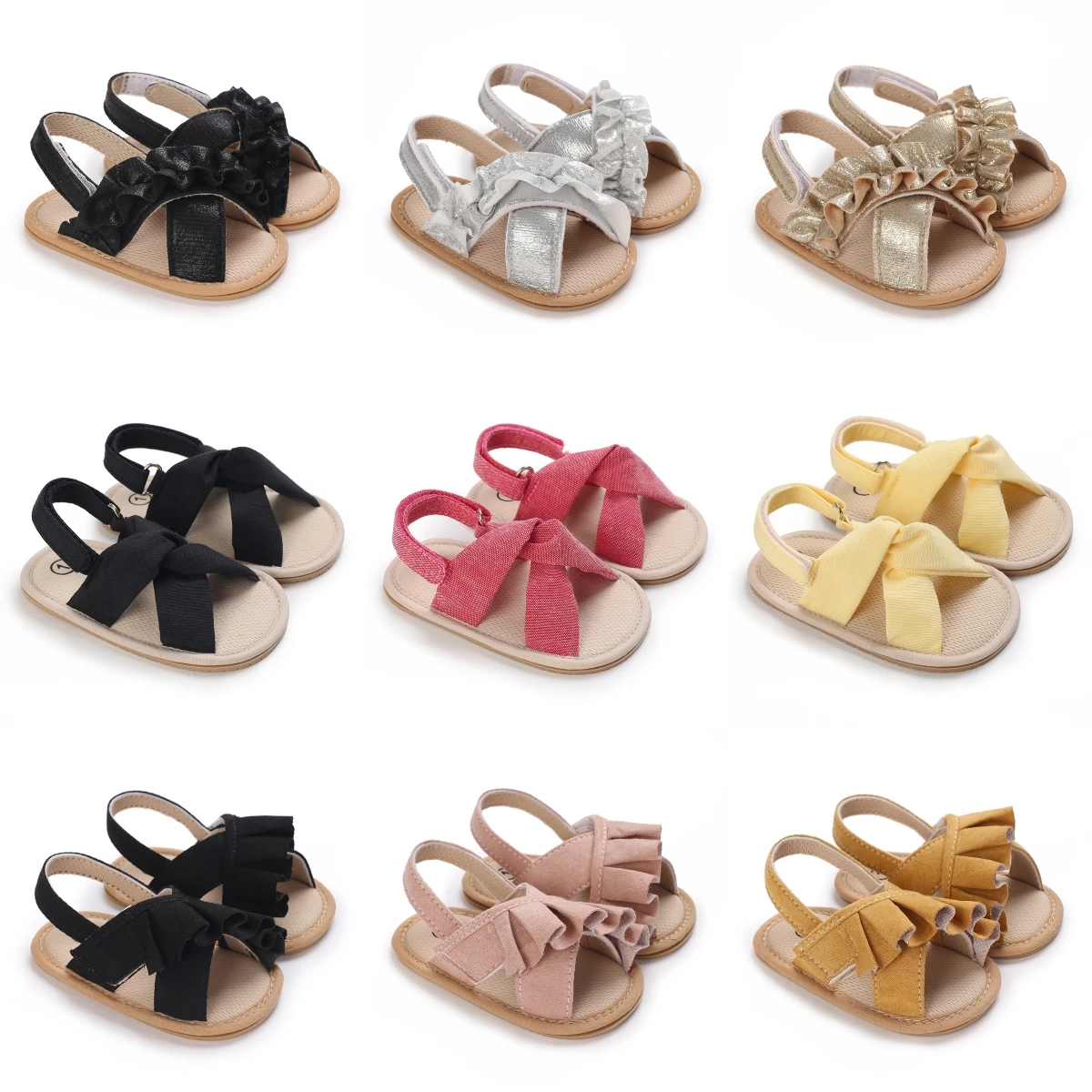 

Female baby sandals newborn baby sandals summer female baby soft rubber sole non slip baby shoes baby sandals 0-18M