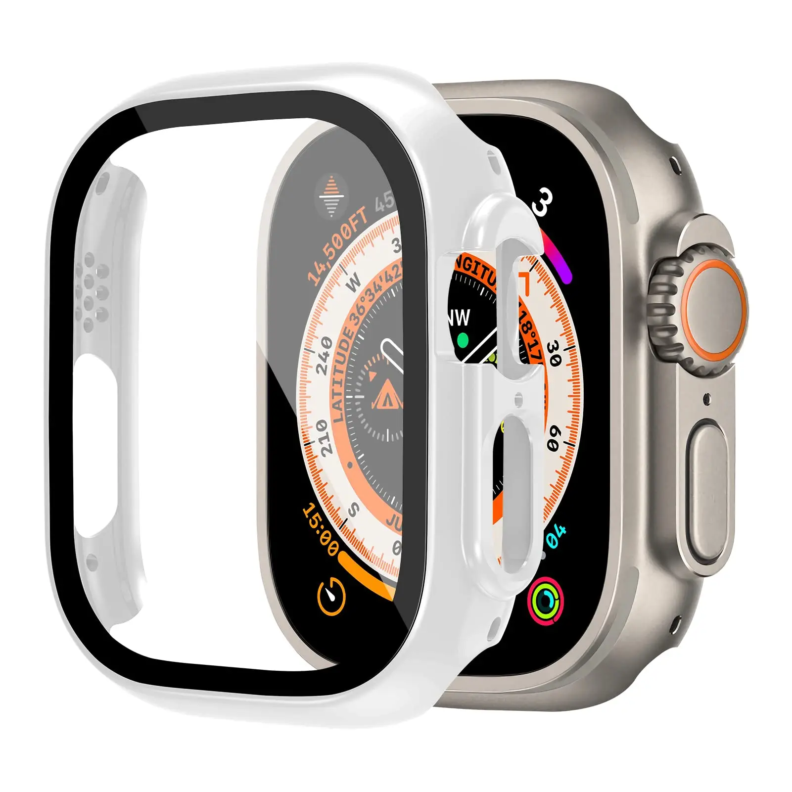 Premium Tempered Glass Screen Protector with Durable PC Bumper for Smartwatch - iWatch Series Accessories