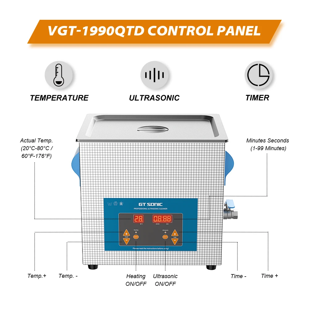 GTSONIC Ultrasonic Cleaner - 2L to 27L Digital Ultrasound Bath with Big Sale Price Description Image.This Product Can Be Found With The Tag Names Digital ultrasonic cleaner 6l, Ultrasonic cleaning machine 3l, Ultrasonic cleaning machine 6l