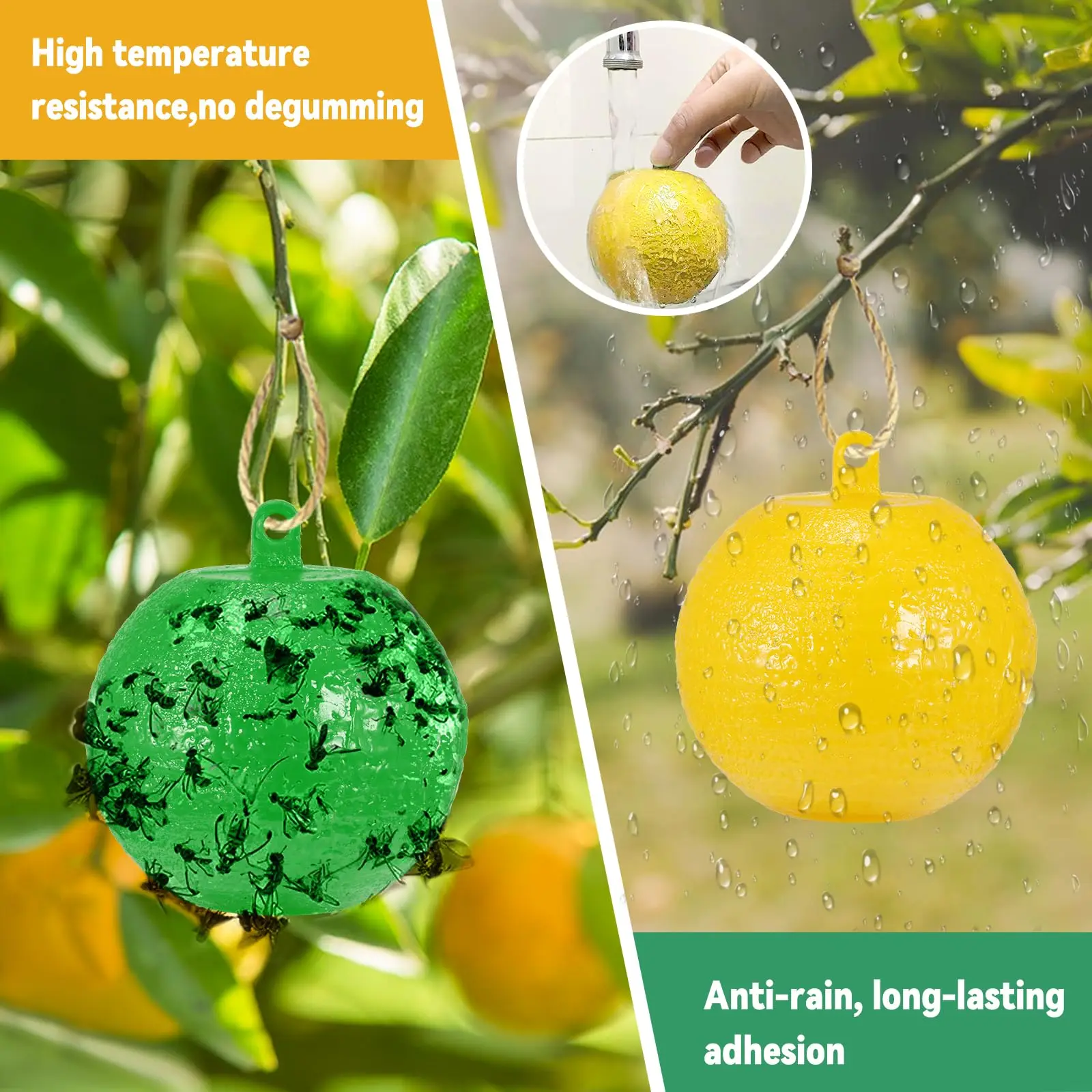 8cm Hanging Ball Fruit Fly Traps for Indoor Outdoor