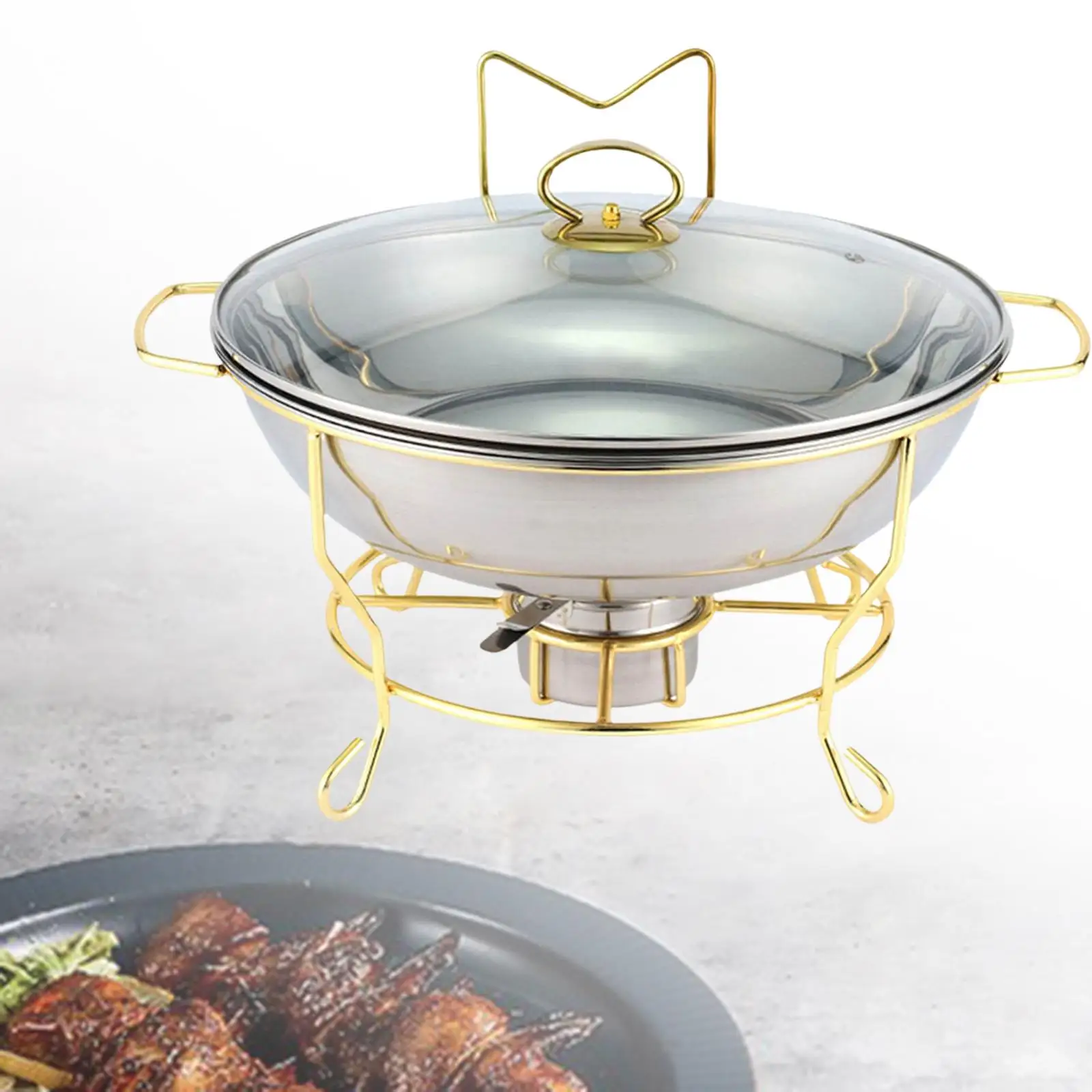 Round et Chafer Chafing Dish et Set Rectangular Basin for Catering Parties