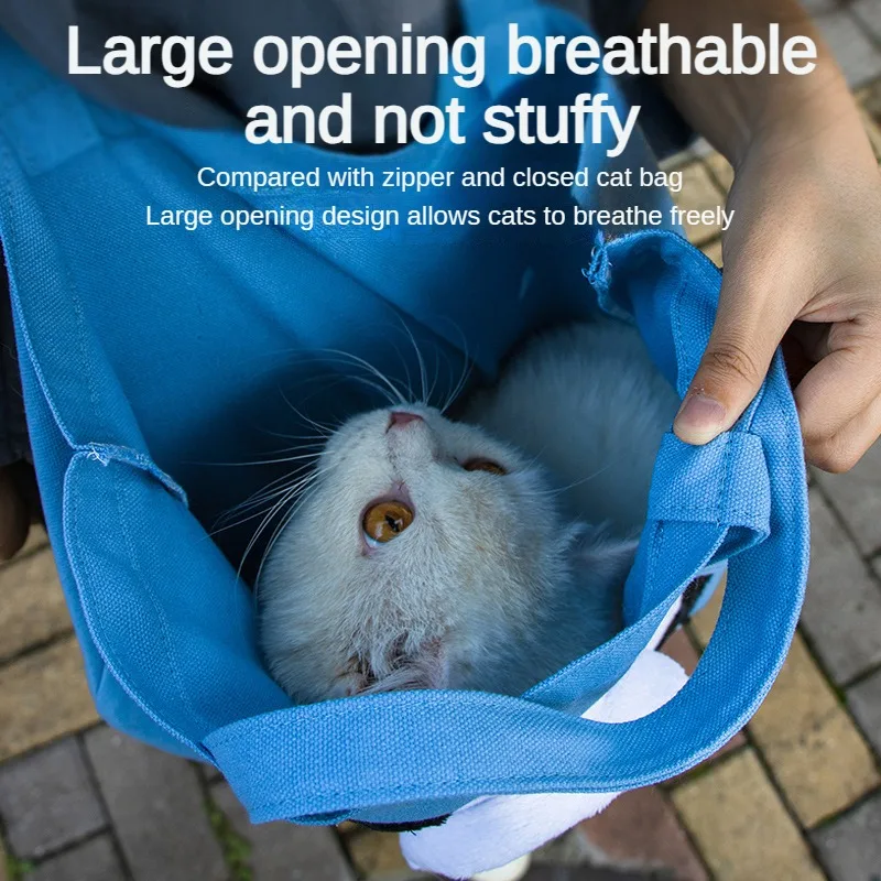 Pet Go Bag Cat Dog Carrier Bags Outgoing Travel Pets Handbag Portable Canvas Single Shoulder Cute Bear Bag for Small Dogs Cats