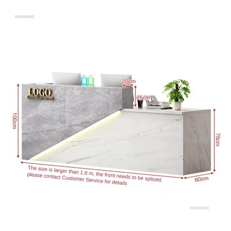 Modern Commercial Reception Desk Office Furniture Front Desks Small Shop Beauty Salon Counter Simple Bar Table Cashier u