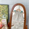 Summer Baby Girls Clothes Set Plaid Baby Suit Shirt with Short Pants 2pcs Baby Clothes 0-24 Months 3