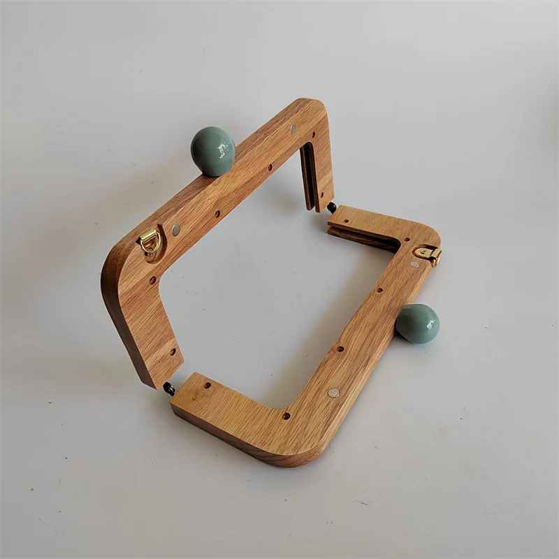 20x8cm Bag Frame Wood Handle Wooden Bags Candy  Lock Kiss Round  Clasp Purse Frames Lock Buckles DIY Accessories For Handbags