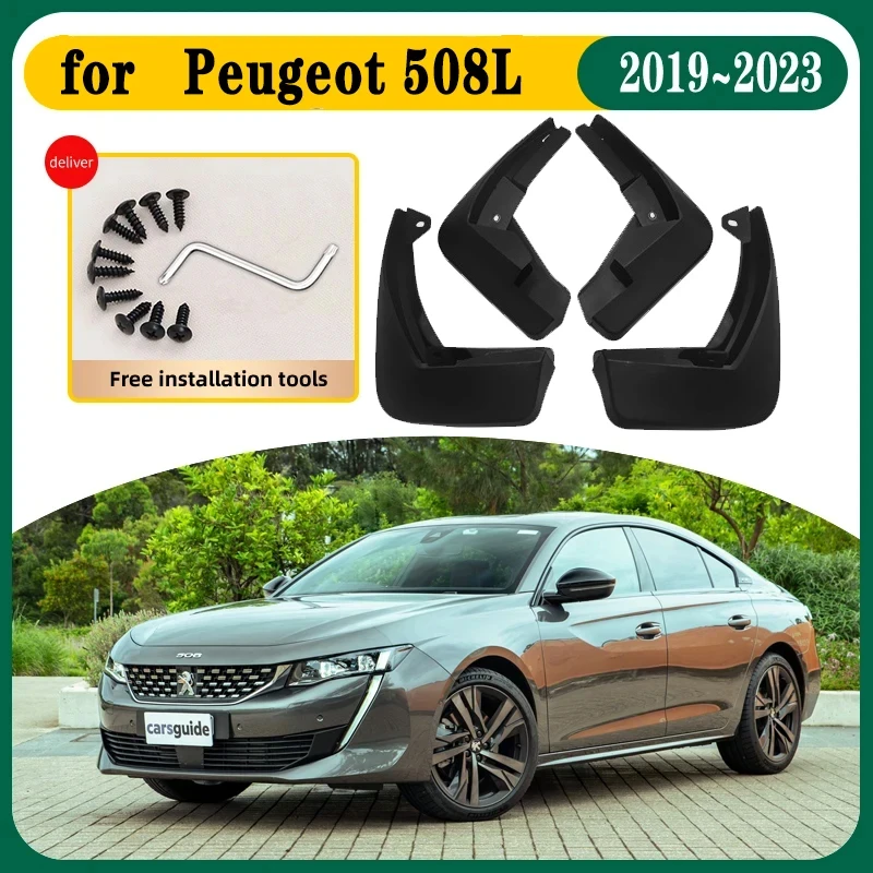 

Брызговики для Peugeot 508L R83 2019 ~ 2023, 4 шт.