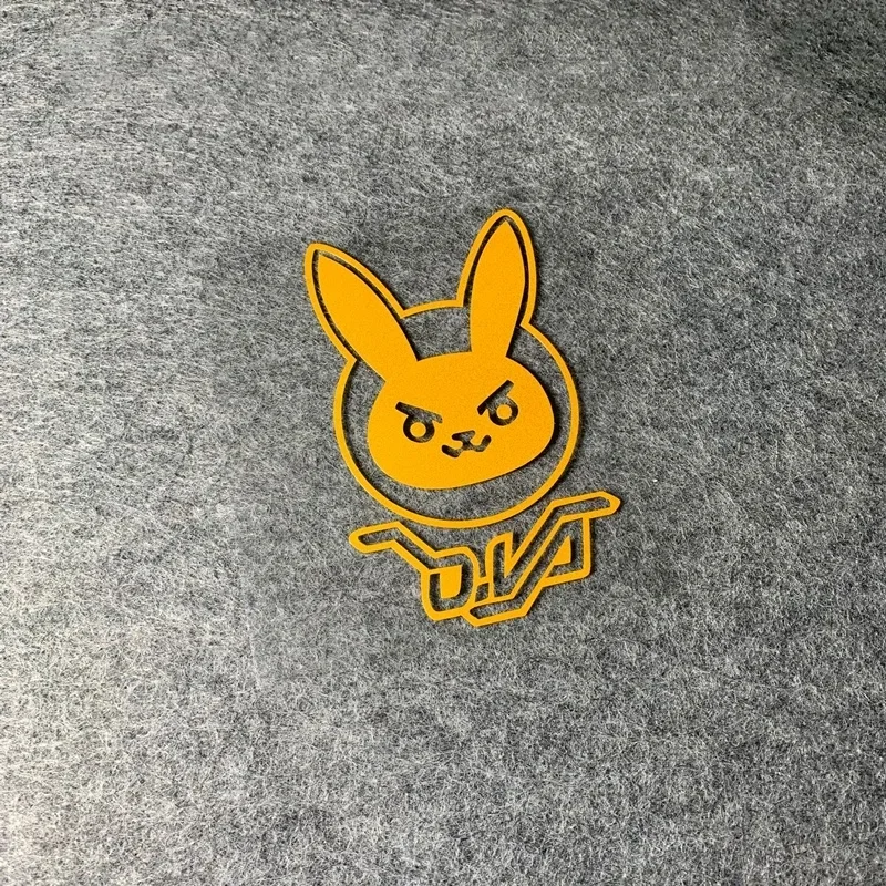 1PC Hollow DVA 토끼 아바타 반사 스티커 오버워치 영웅 스티커 컴퓨터 수하물 자동차 기관차 방수 자동차 스티커