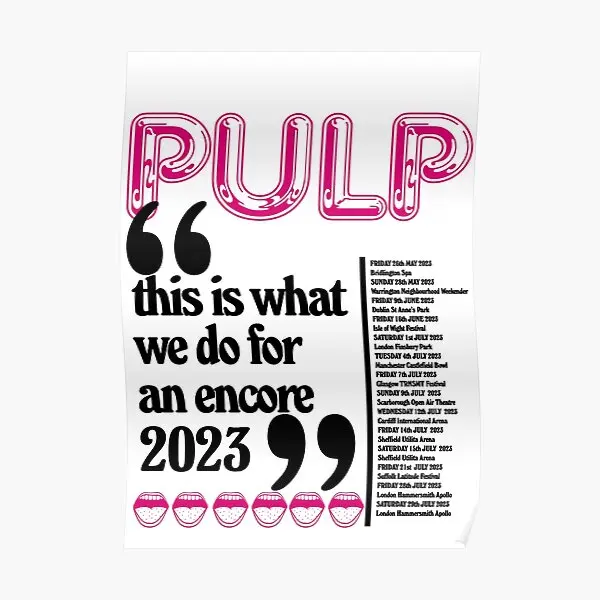 

Постер Pulp Tour 2023 Jarvis Cocker Britpop She современный винтажный Декор картина для дома роспись настенное искусство забавная комната без рамки