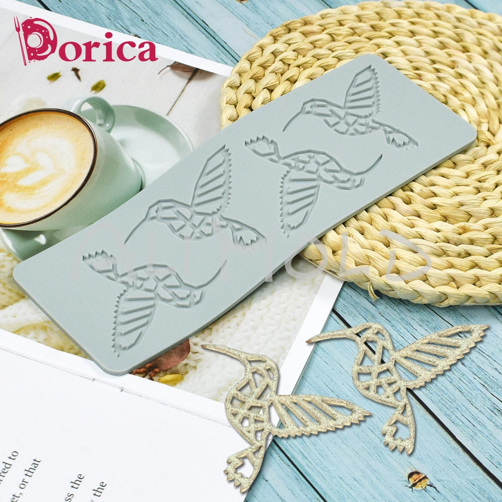 Nuovo 4 Cavità Colibrì Sugarcraft Stampo In Silicone A Forma Di Uccello Torta Al Cioccolato Decorazione Tappetino In Pizzo Accessori Da Cucina Bakewar