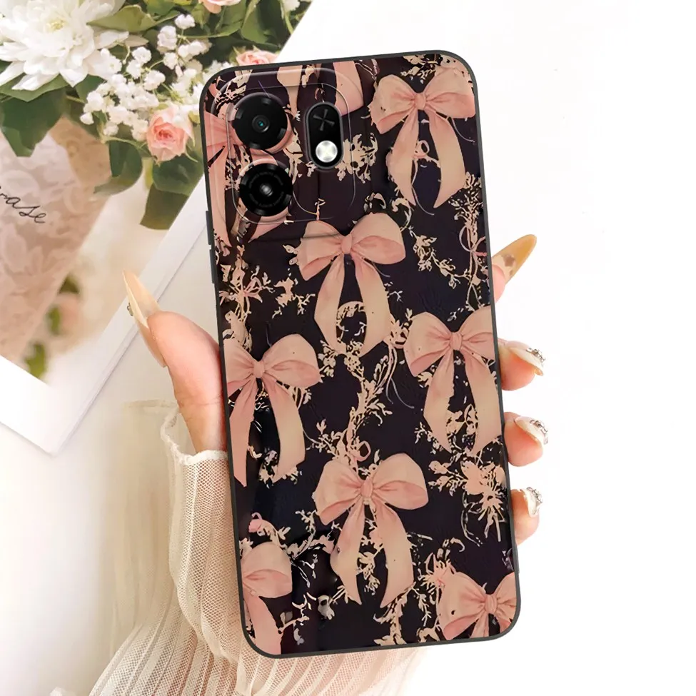 Silicone Cute Cartoon Luxury Flowers Painted Case Cover