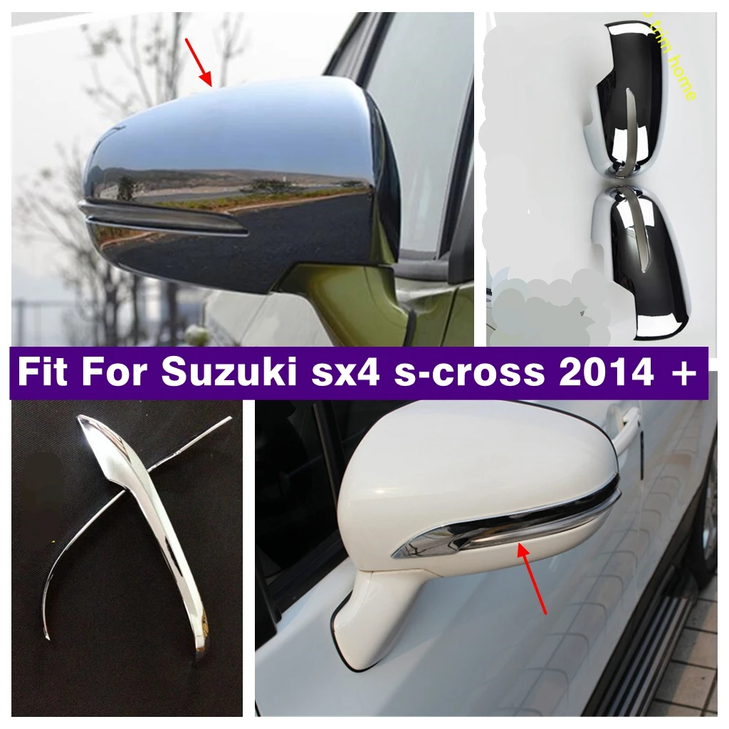 

Rearview Rear View Mirror Strips Anti Scratch Sticker Frame Cover Trim For Suzuki Sx4 s-cross 2014 - 2022 Exterior Accessories