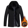 Men Parker Thick Warm Streetcoat Cotton Coat Jacket Winter Coat Fashion Fur Collar Solid Color Men Zipper Winter Coat Men's New 1