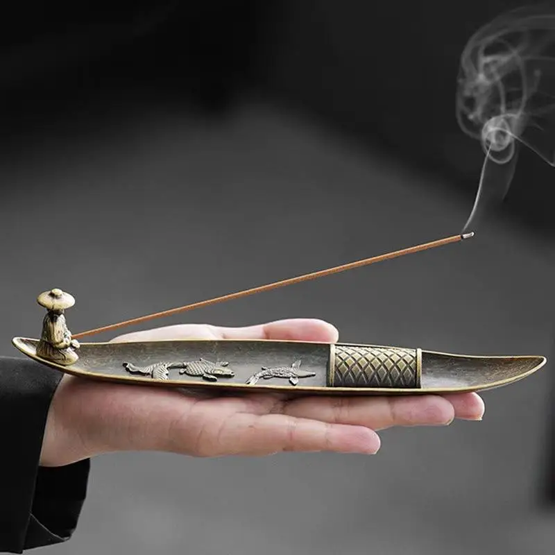 1 Set Multi Fish Chinese Fisherman Fishing Incense Censer Holder For Incense Sticks Home Decor Accessories