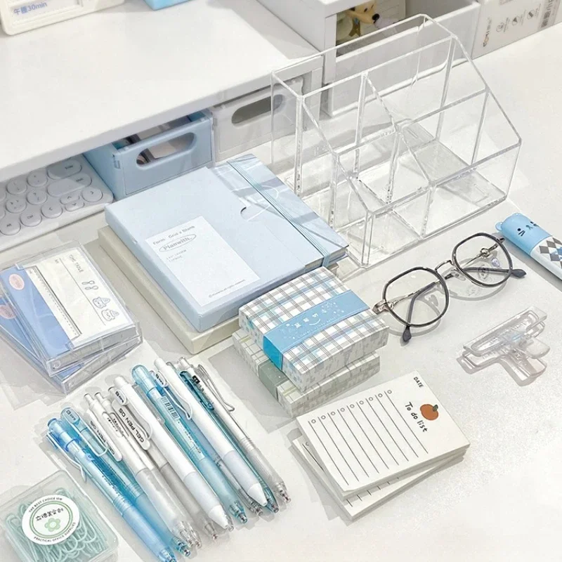 Desktop Stationery Storage Box Transparent Acrylic Large Capacity Debris Division Desk Shelf Organizer desktop storage box stationery organizer desktop storage shelf stationery storage box desktop storage kit