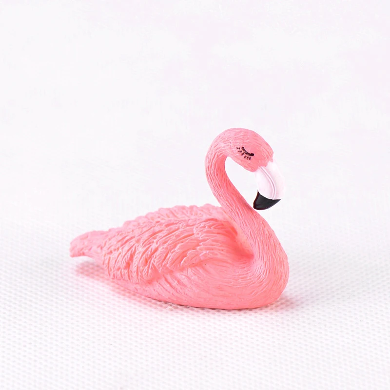 Pink Color Flamingo Figurine Miniature Cute Animals Ornaments Fairy Craft Garden Bonsai Wedding Home Decoration