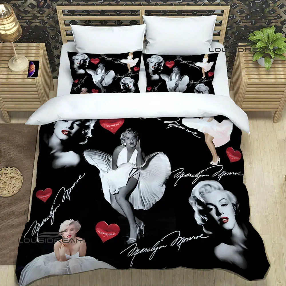 Marilyn Monroe printed Bedding Sets exquisite bed supplies set duvet cover comforter set bedding set luxury Birthday Gift 2
