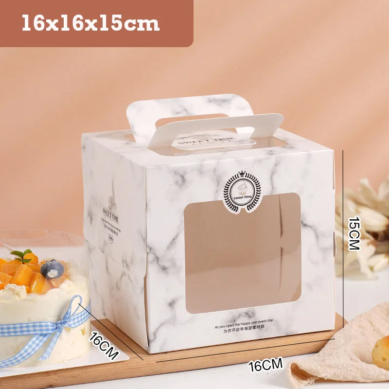 10Pcs Portable Handle Cake Boxes with Clear Window, Cupcake Pastry Cookie Dessert Packa... - SKU PHCB2332 - UGI Packaging