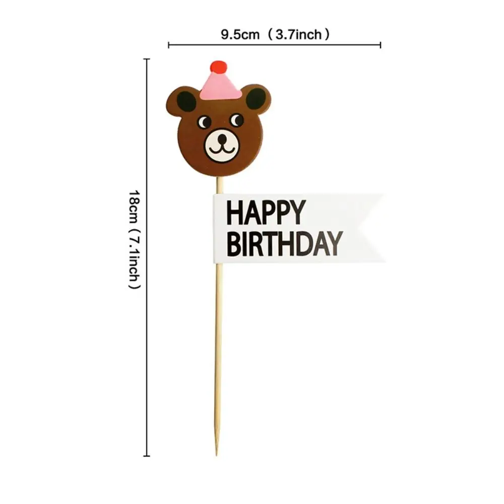 thumbnail image 5 of Decoración de pastel de feliz cumpleaños, lindas velas de oso, decoración de pastel con bandera coreana, complemento de pastel de cumpleaños de dibujos animados para bodas, 5 of 5