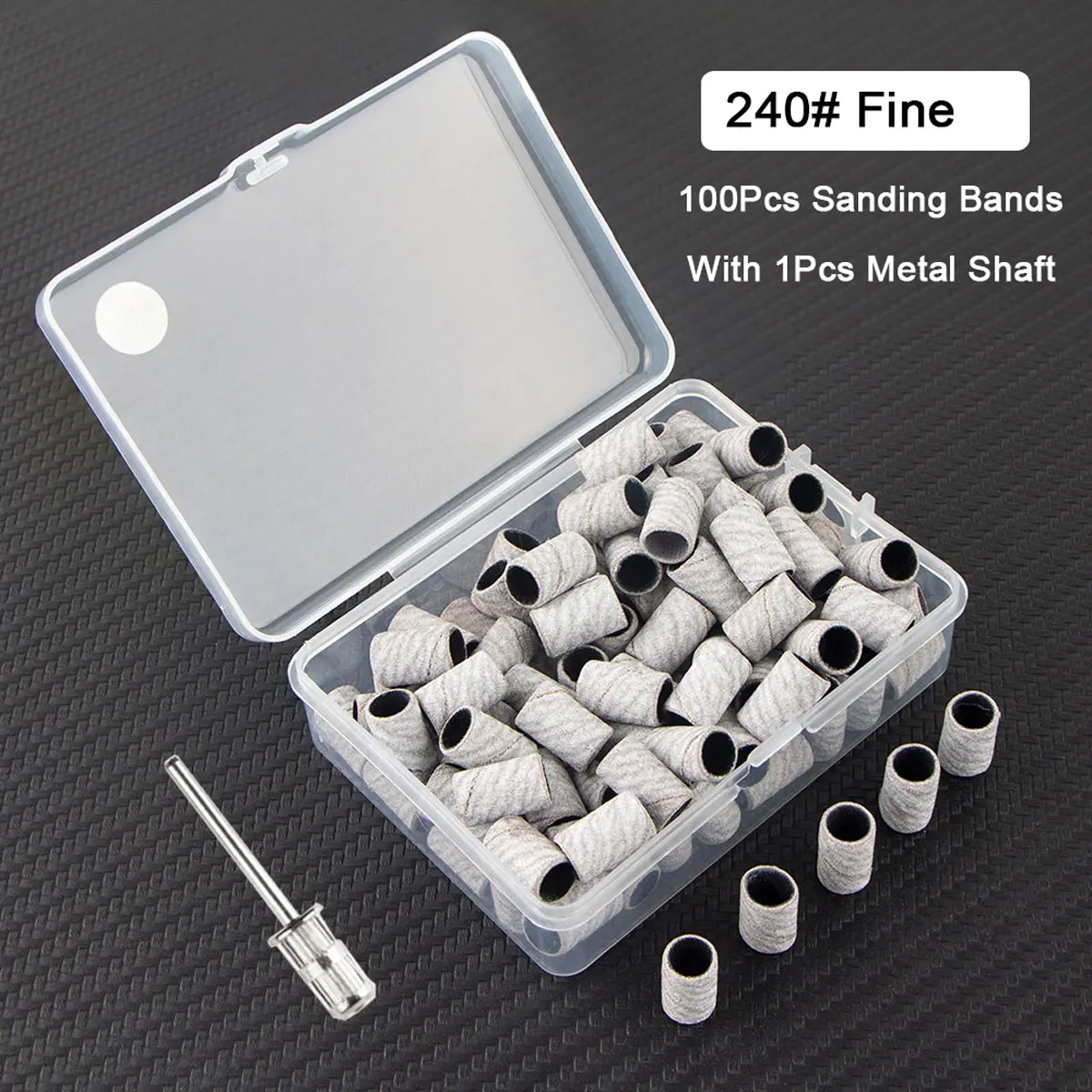 Sanding Bands & Metal Shaft Set for Nail Care and Callus Removal (100 Pieces)