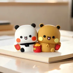 Adorable Bubu and Dudu Bear Mini Figurine - Desktop Decoration Ornament (Multicolor)