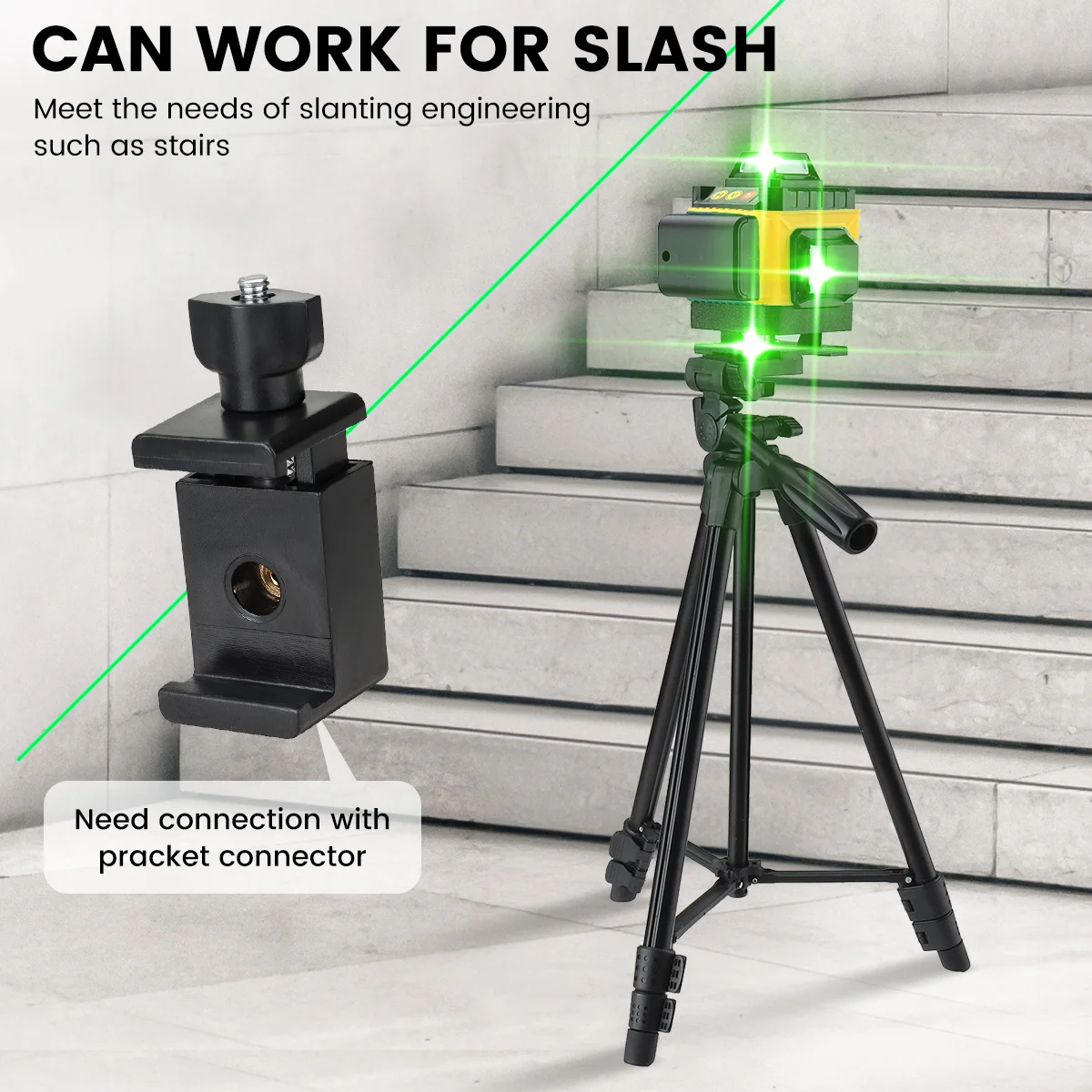 MUSTOOL 4D 16 Laser Level 16 Linien 360 ° Selbstnivellierend mit rot-blau-grünem Licht, IP54, wasserdicht, hohe Präzision, 0,2 mm/m – Detail 10
