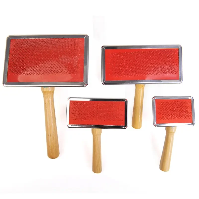 Pet Hair Combing And Shedding Tools Pet Cleaning Spinning Needles Cat Grooming Products Wooden Handle Brushes pet hair brush dog grooming comb