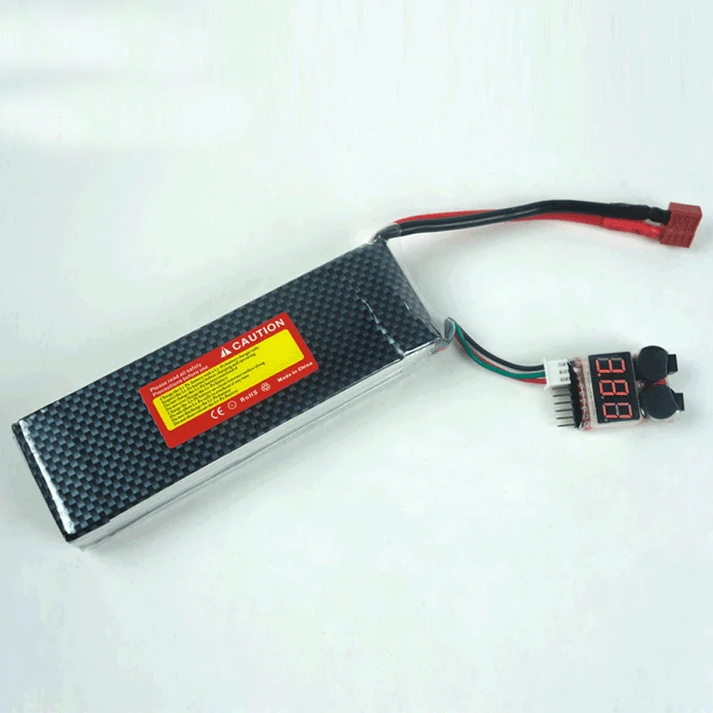 Testeur de tension batterie Lipo avec buzzer intégré, utilisé pour vérifier l'état des batteries de drone et hélicoptère