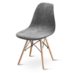 Velvet Fabric Bar Chair Cover - Thick, Removable, and Soft - 1pc (Dark Grey)