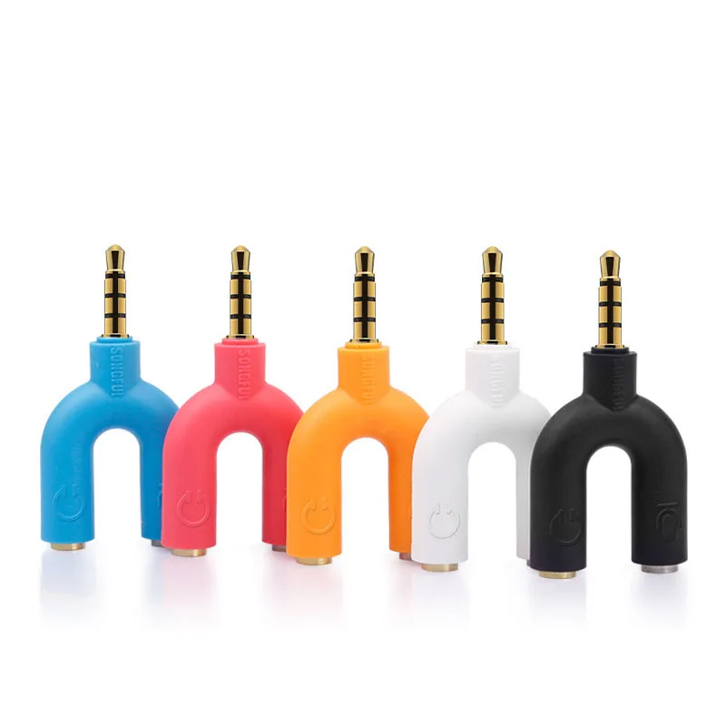 Dual Audio Headphone and Microphone Splitter Adapter
