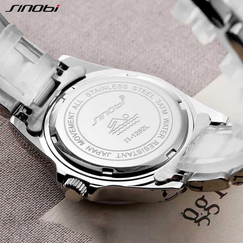 SINOBI High-quality Ceramic Woman's Watch Original Design Diamond Ladies Quartz Wristwatches Fashion Top Luxury Women's Clcok