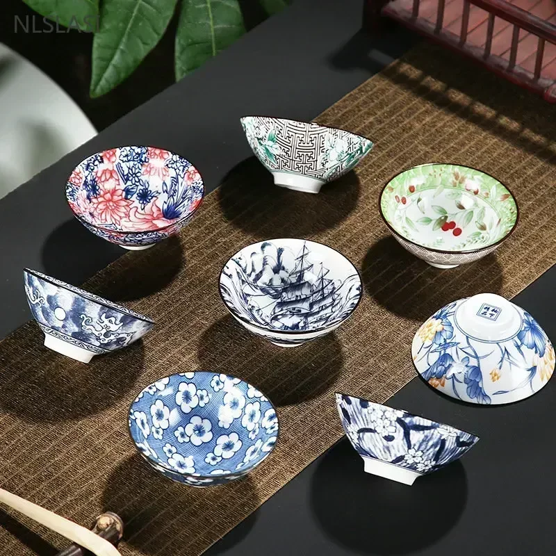 6 sets Chinese ceramic snack bowl drink cup coffee cup saucer set fish cups teapot tea bowl teaset accessories