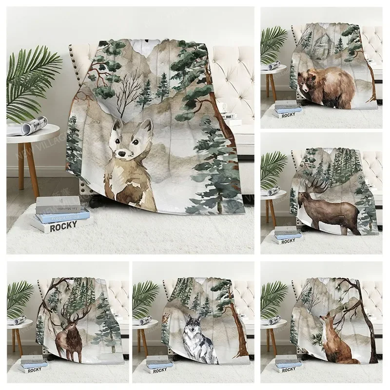 

Plaid sofa for Knee blankets warm winter bed cover throw blanket Decor boho warm fleece Nordic leaf Soft and hairy plant