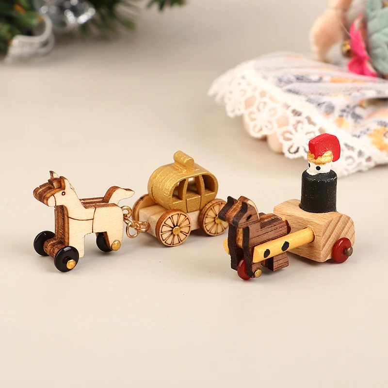 1:12 Scale Dollhouse Miniature Toy Train - Wooden Children's Room Accessory