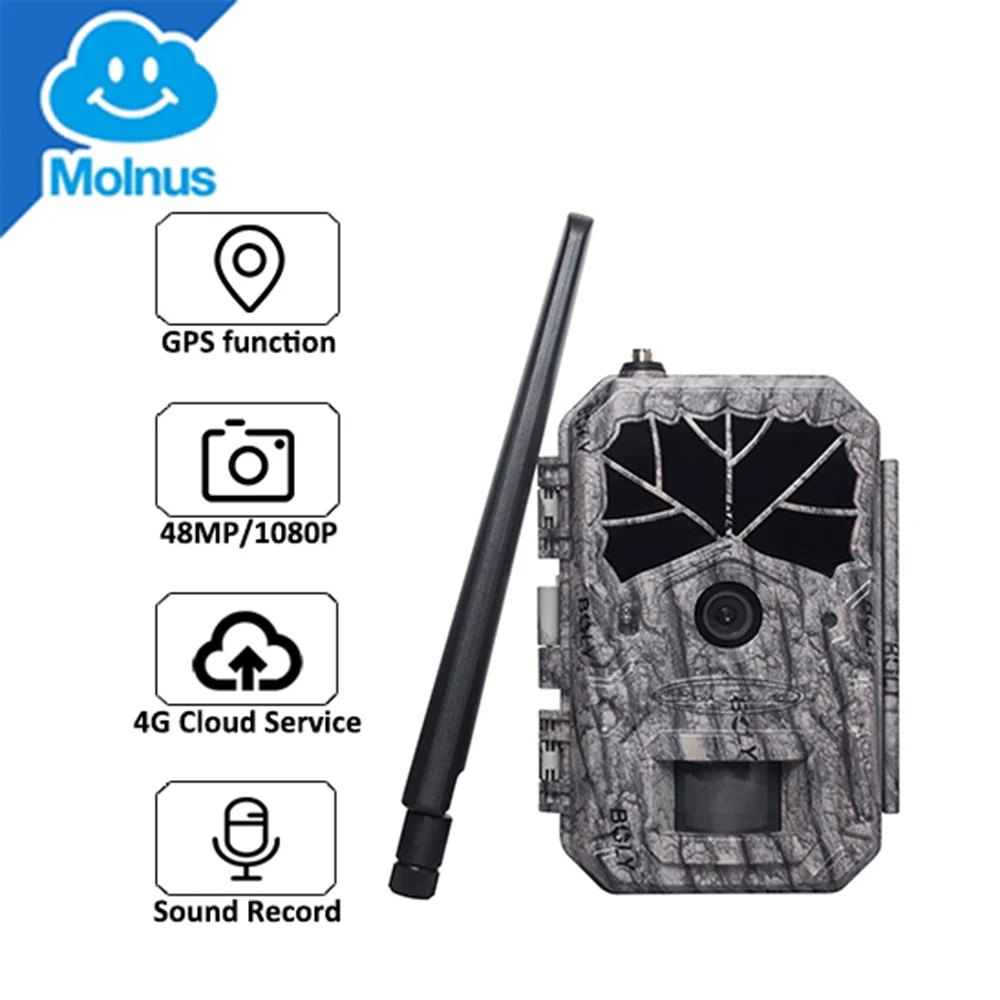 

Boly BG636-48M Upgrade 48M GPS 4G Lte Wireless Hunting Camera 940nm No Glow Black IR Night Vision Sound Recording Trail Camera