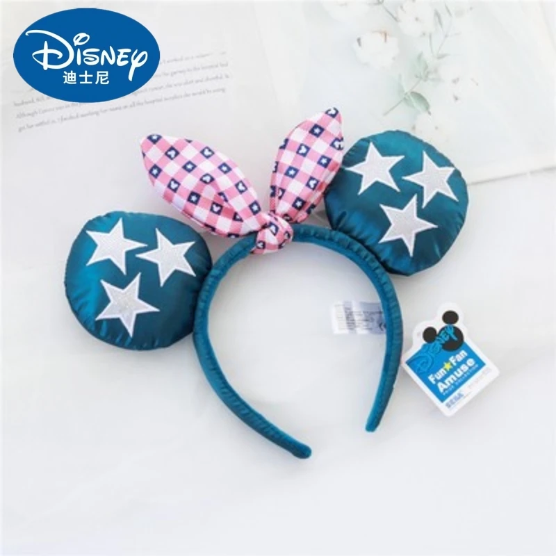 

Модная повязка на голову Disney с ушками Микки, Ариэль, принцесса динейленда, с бантом, праздничное украшение, головной убор, игрушка в подарок