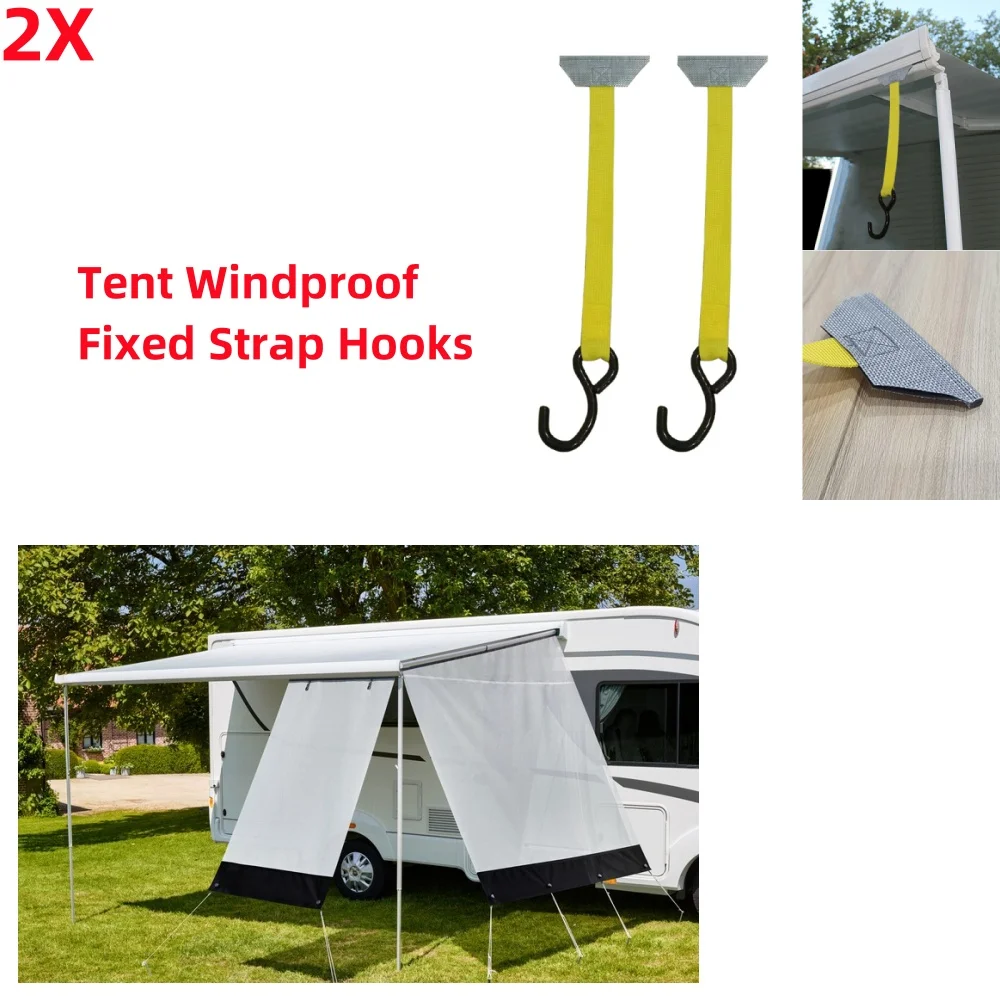 Set Completo Supporti Adesivi Per Tenda Da Sole Thule Omnistor 2 - Per Camper, Senza Fori, In ABS Bianco