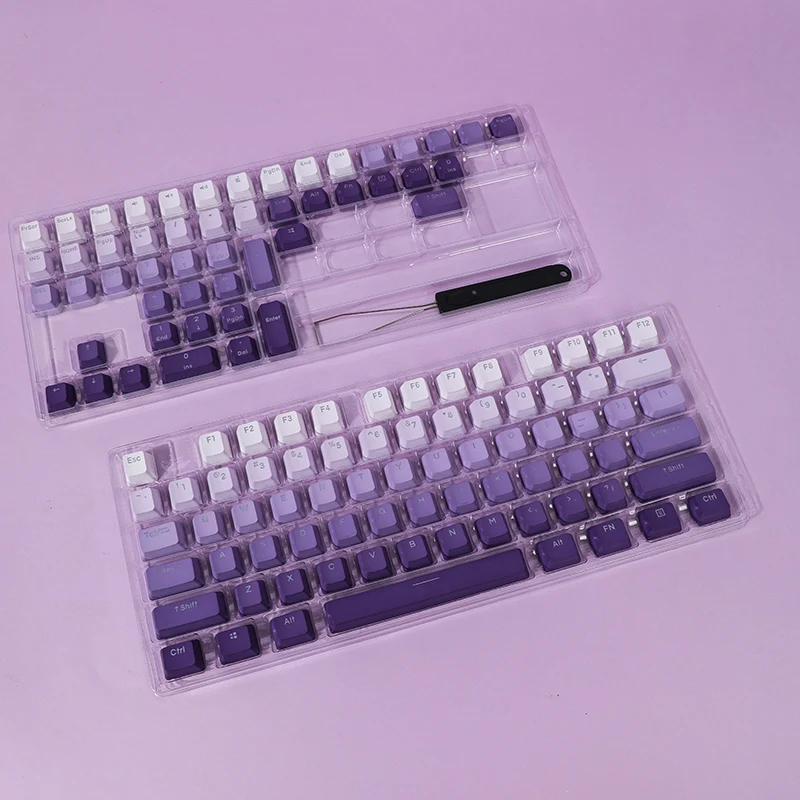 Keycap Gradiente Roxo Fragrância Secreta Dye Doubleshots Pbt para Teclado 87 Tkl 104 Bm60 Xd68 Csctc75 Bm87 Bm65 Csctc75 Vn96 - Imagem 3