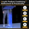 Acrylic Podium Stand Floor-Standing Clear Pulpits Acrylic Desktop Lecterns W/ Storage Shelf for Church Office School 2
