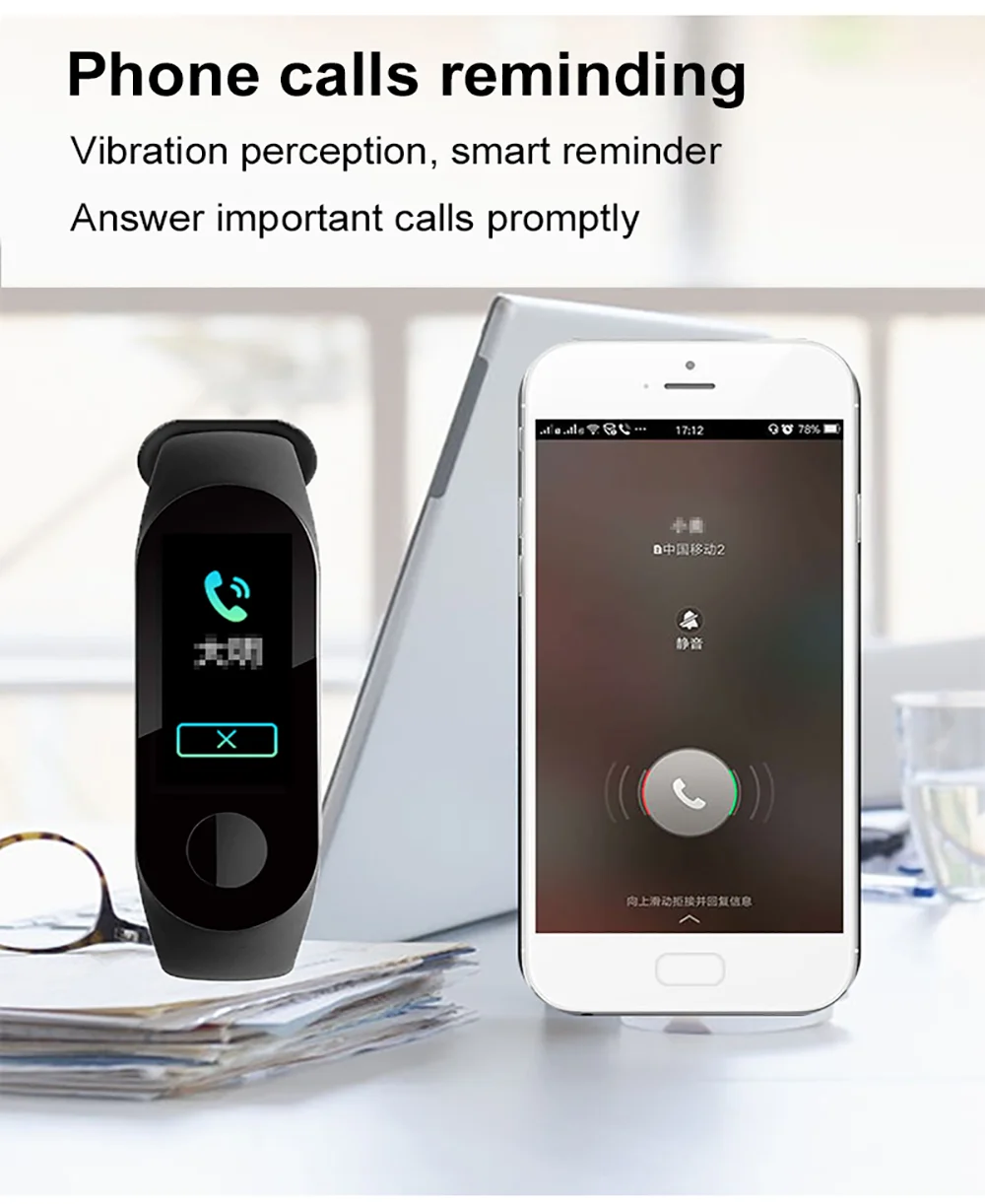 M3 Plus Smart Fitness Bracelet English Smart Watch Men Tracker Waterproof Sport Women's Multi-function Fitness Wristband