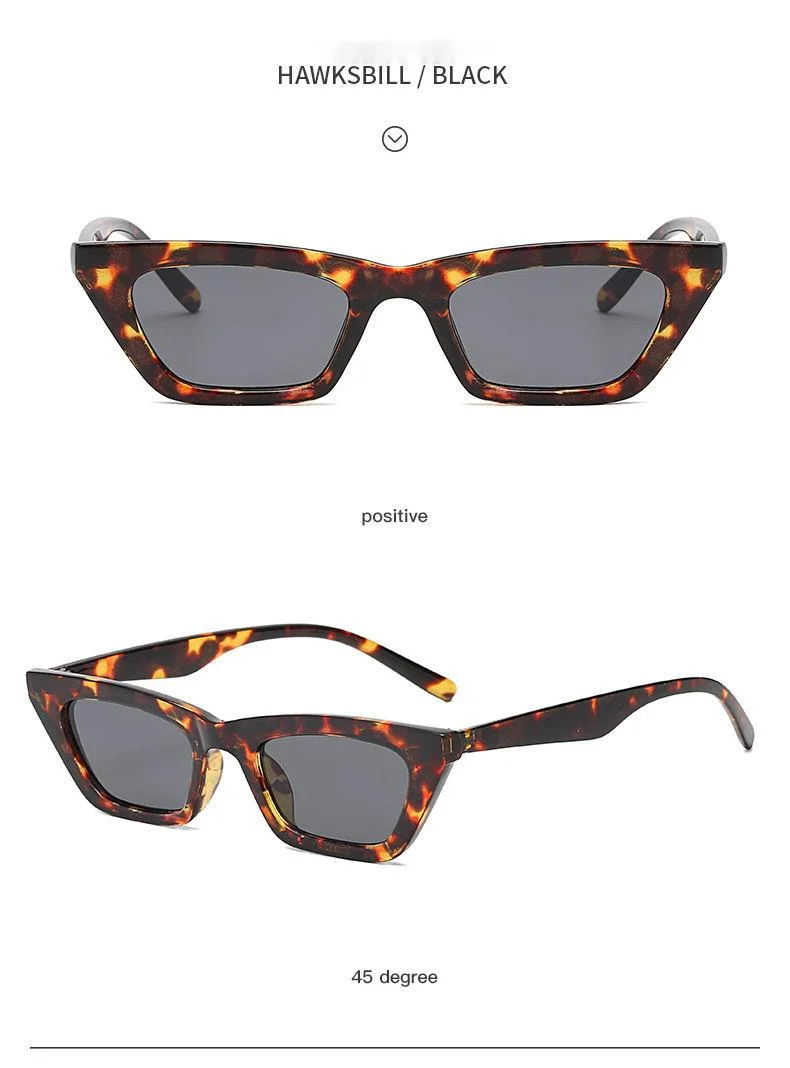 Retro Cat Eye Sunglasses For Women Small Frame Trendy Street Style_voghion.com