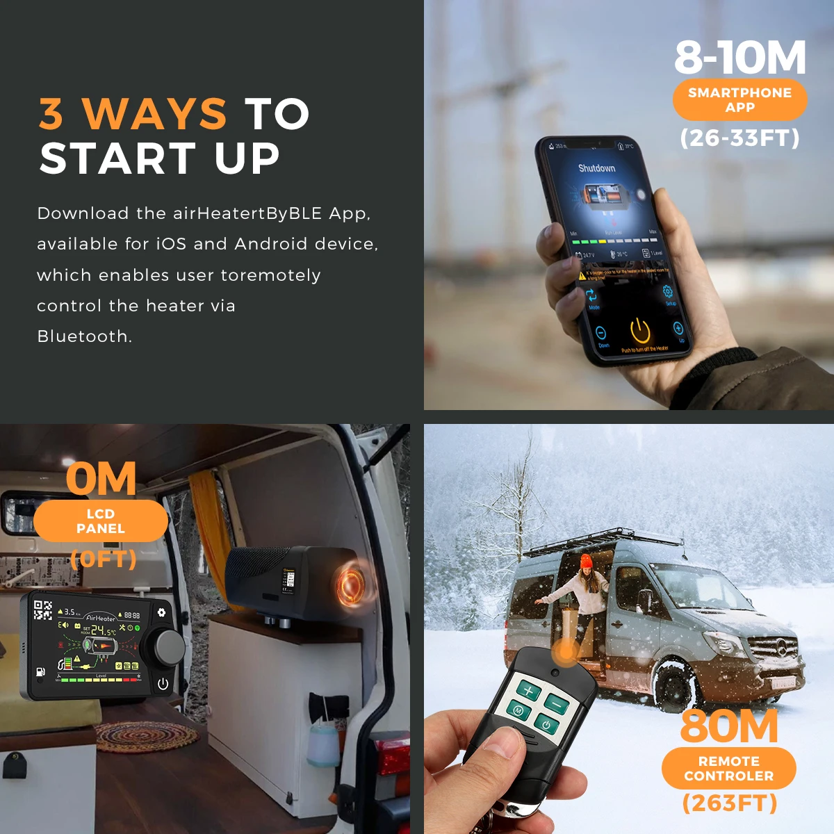 5KW 12V&24V motorová nafta ohřívač Bluetooth app & daleký ovládání w/automatic výška úpravu vzduch ohřívač pro RV přívěs camper dodávka