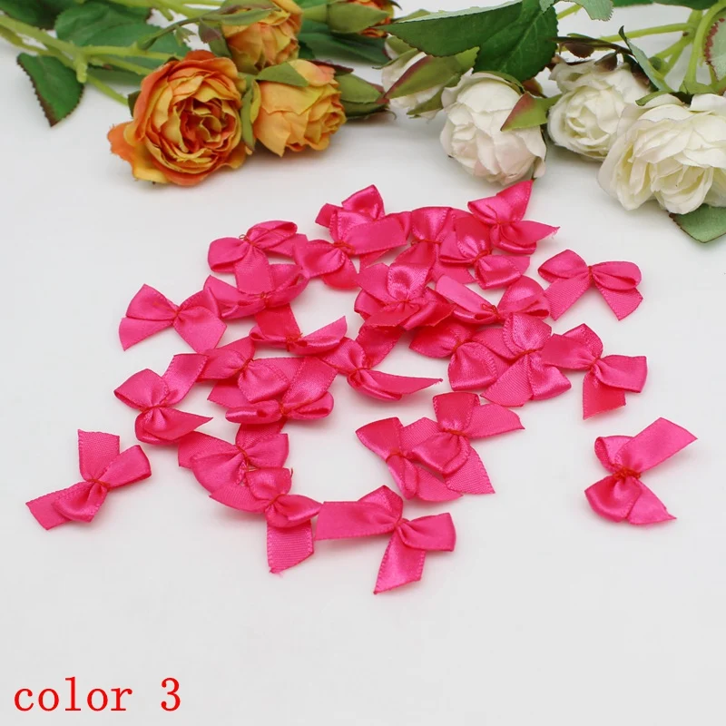thumbnail image 1 of 50/100pcs Mixed Satin Ribbon Bows 25mm Hand Bow-knot Tie Small Bows for Crafts DIY Christmas Wedding Party Decor Accessories, 1 of 5