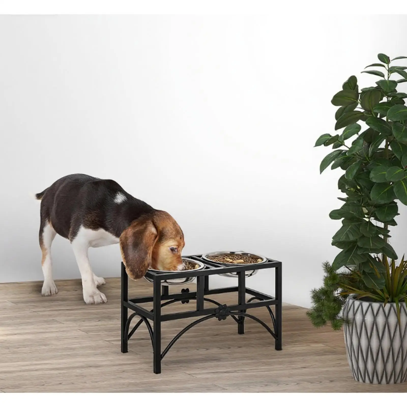 Raised Dog Food Bowls Non-slip Iron Pet Beds Furniture Double Stainless Steel Feeder Stand for Large Dogs Eating Raised Dog Food Bowls Non-slip Iron Pet Beds Furniture Double Stainless Steel Feeder Stand for Large Dogs Eating