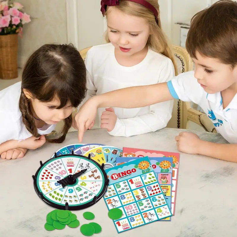 Family Bingo Game Bingo Game Set Counting And Matching Skills Games Fun Family Games Reusable For Develops Children's