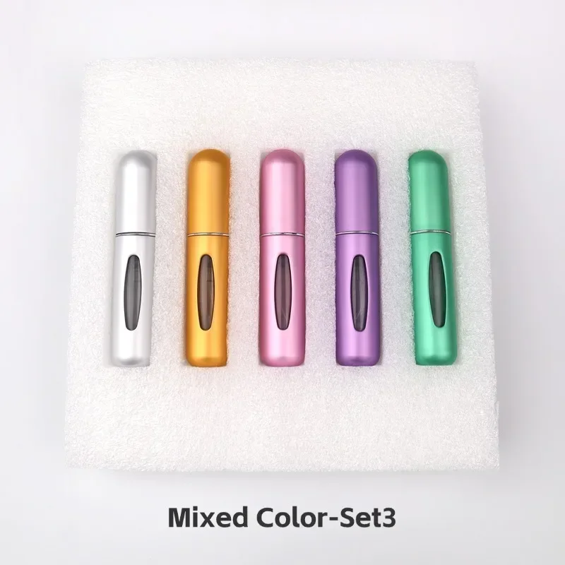 Portable Refillable Perfume Bottle Set - 5ml Travel Spray Containers (5pcs)