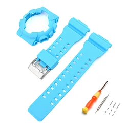 Matte Rubber Silicone Watch Band Bracelet - Universal Replacement Strap Case (Light blue)