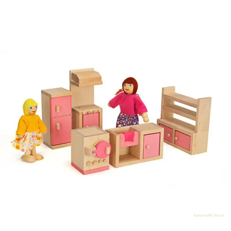 

Y4UD 1 Set 1:12 Miniature for Doll House Wooden Furniture Child for Play Gift Fo