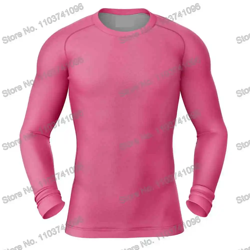 Pink Diving T-Shirt Tight Long Sleeve Rash Guard BJJ MMA Swimwear Men Surf Clothing Beach Floatsuit Women GYM Tops Sportswear